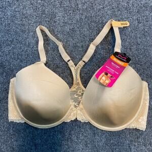 NEW Maidenform Front Close Bra 36DD Underwire Satin Racerback 07112 Nude Latte